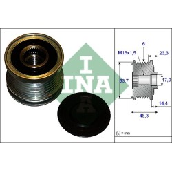 Sprzęgiełko alternatora 9-5 II 2.0TiD 118kW INA