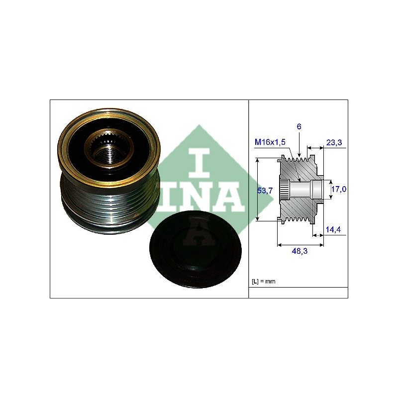Sprzęgiełko alternatora 9-5 II 2.0TiD 118kW INA