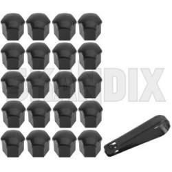 Zaślepka śruby koła uniwersalne 19mm -zestaw, czarne