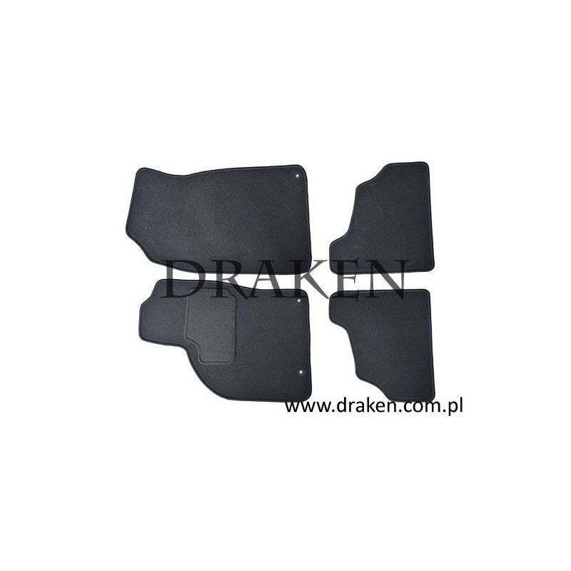 Komplet dywaników welurowych 9-3 1998-2002 CLASSIC, 5mm, czarne