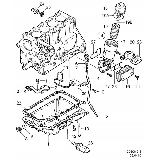 Uszczelki bagnetu oleju, korek miski,...